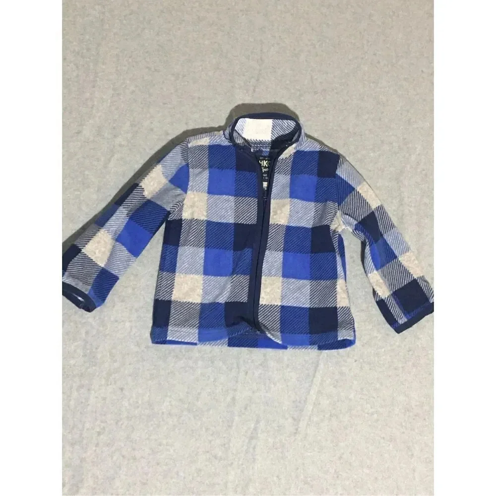 Baby OshKosh B’gosh Jacket Size 18M Blue Grey Plaid Checkered Warm Winter